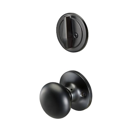Yale Active Interior Handleset Trim with Sinclair Knob Black Finish SNSCIPB
